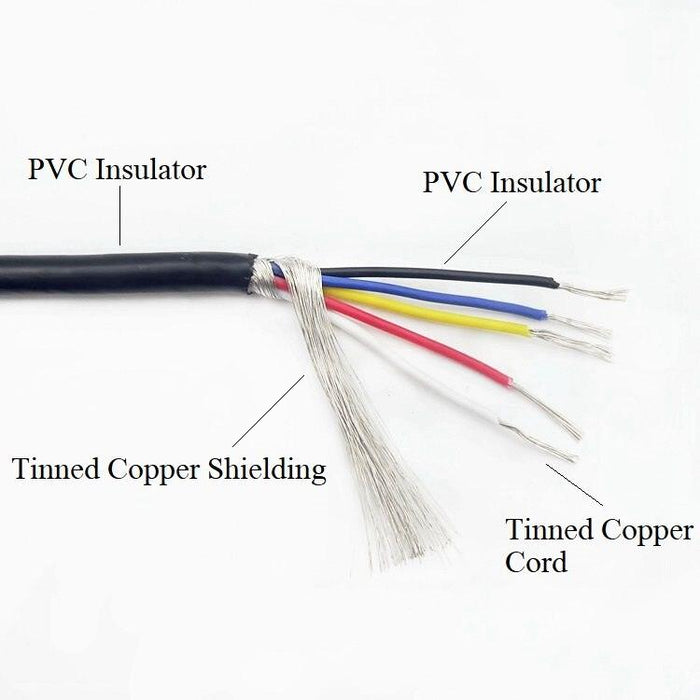 10M Shielded Wire 32 30 28 26 24 22 20 AWG Channel Audio 2 3 4 5 6 7 Core Headphone Line PVC Copper Signal Control Cable UL2547.