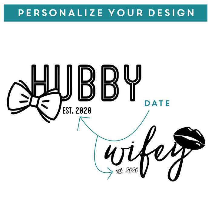 2 Rocks Glass Set Hubby & Wifey - Design: HH1
