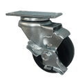 3" x 1-1/4" Hard Rubber Wheel Swivel Caster w/ Top Lock Brake - Durable Superior Casters