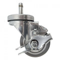 3" x 1-1/4" Thermo-Pro Swivel Grip Ring Stem Caster W/ Brake - Durable Superior Casters