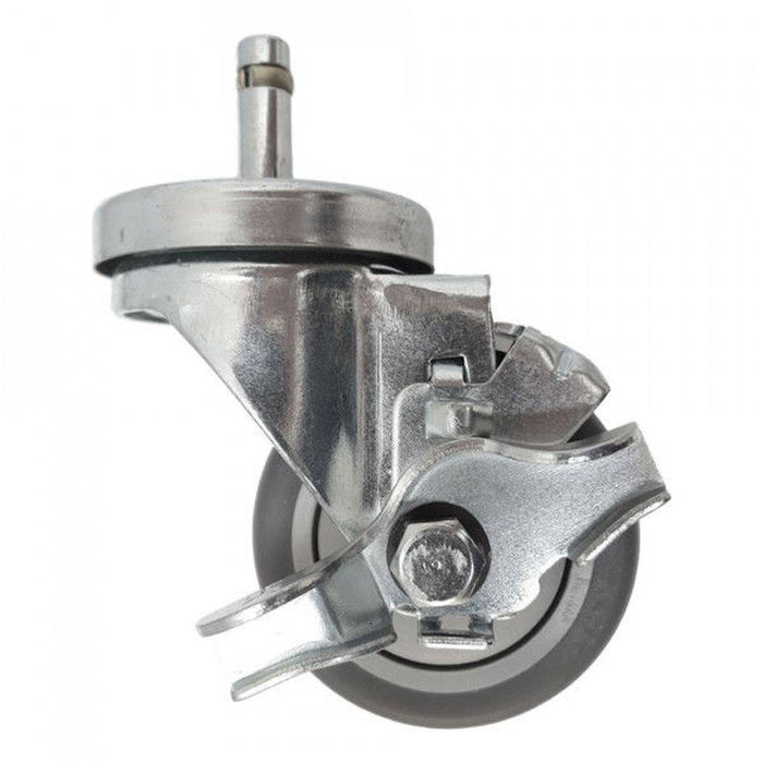 3" x 1-1/4" Thermo-Pro Swivel Grip Ring Stem Caster W/ Brake - Durable Superior Casters