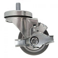 3" x 1-1/4" Thermo-Pro Threaded Swivel Stem Caster, Brake (1/2") 210 lbs. Cap - Durable Superior Casters - product view 1