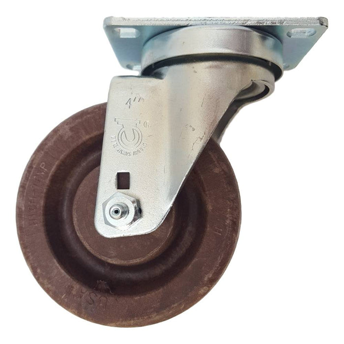 4" x 1-1/2" High Temp. Brimstone Wheel Swivel Caster - Durable Superior Casters - product view 1