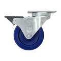 4" x 1-1/4" DuraLastomer Swivel Caster w/ Total Lock Brake - Durable Superior Casters
