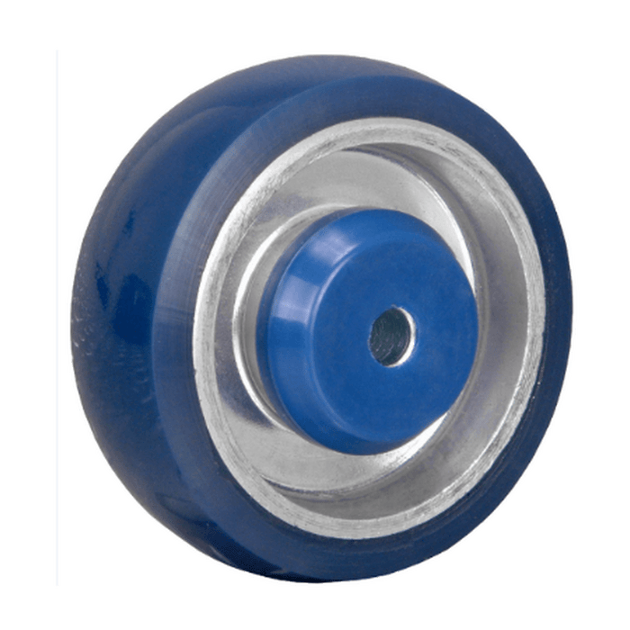 4" x 1-1/4" Polyon Aluminum Wheel Blue/Silver - Durable Superior Casters