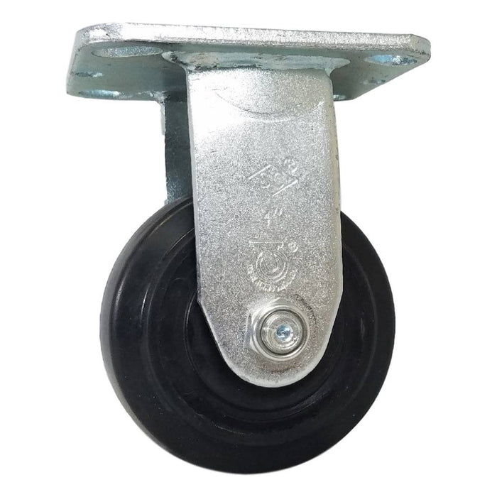 4" x 2" Rubber On Nylon Wheel Rigid Caster (Roller Bearing) - Durable Superior Casters