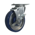 5" x 1-1/4" Polyon Aluminum Swivel Caster w/ Top Lock Brake - Durable Superior Casters