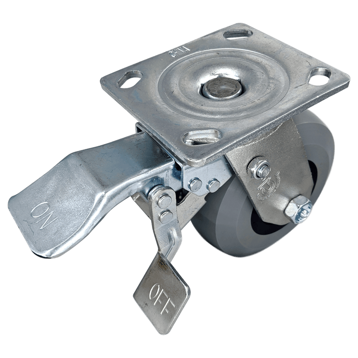 5" x 2" Ergolastomer Swivel Caster w/ Dual-Pedal Lock Brake - Durable Superior Casters - product view 3