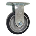 5" x 2" Mold-On Rubber Aluminum Wheel Rigid Caster - Durable Superior Casters