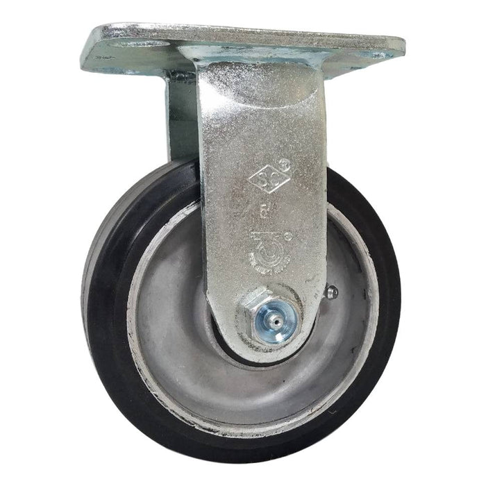 5" x 2" Mold-On Rubber Aluminum Wheel Rigid Caster - Durable Superior Casters