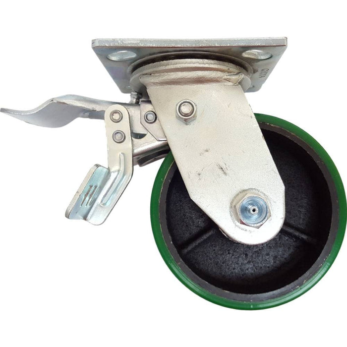 5" x 2" Polyon Cast Swivel Caster w/ Dual Petal Total Lock Brake - Durable Superior Casters