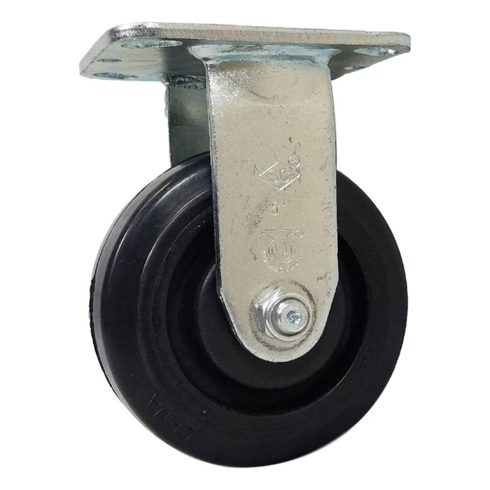 5" x 2" Rubber On Nylon Rigid Caster (Precision Bearing) - Durable Superior Casters