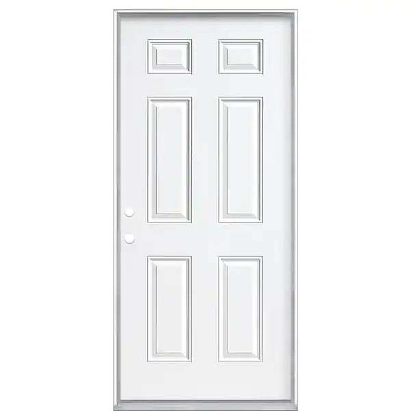 6 Panel Exterior Steel Door 36x80
