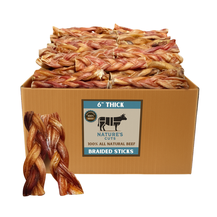 6" Thick Braided Bully Sticks-0