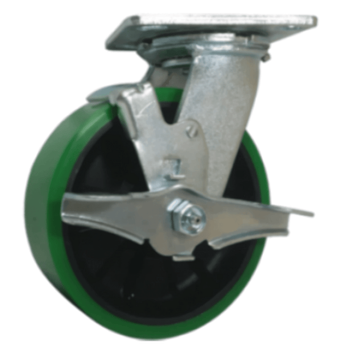 6" x 2" Polyon MaxRok Swivel Caster w/ Top Lock Brake - Durable Superior Casters