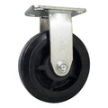 6" x 2" Rubber On Nylon Rigid Caster ( Precision Bearing) - Durable Superior Casters