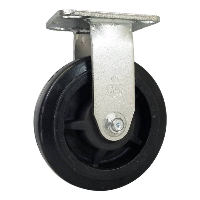 6" x 2" Rubber On Nylon Rigid Caster ( Precision Bearing) - Durable Superior Casters