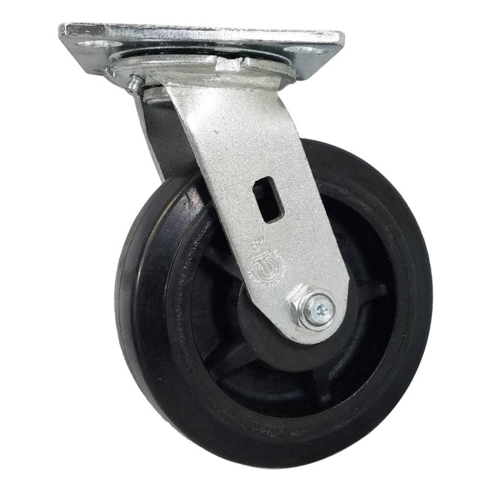 6" x 2" Rubber On Nylon Swivel Caster (Precision Bearing) - Durable Superior Casters