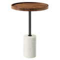 AMINA ROUND ACACIA WOOD SIDE TABLE | LIVING ROOM