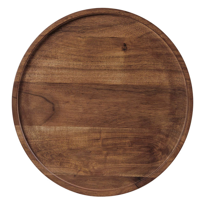 AMINA ROUND ACACIA WOOD SIDE TABLE | LIVING ROOM