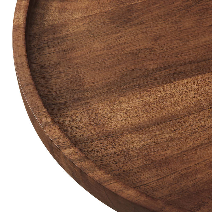 AMINA ROUND ACACIA WOOD SIDE TABLE | LIVING ROOM
