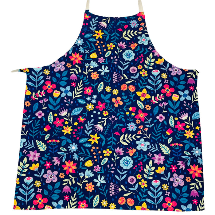 Apron - Flowers on Blue