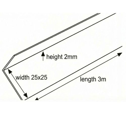 Aquacel uPVC Rigid Angle Trim drawing 25x25