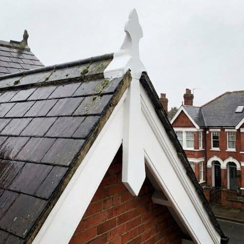 fascia finial fitted onto roof