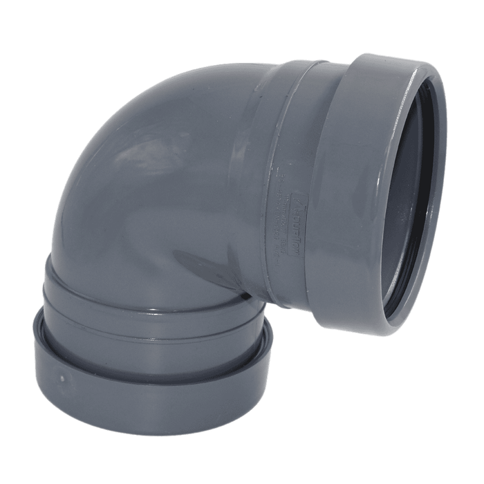 Aquaflow 110mm Push Fit Soil Pipe Double Socket Bend 90°