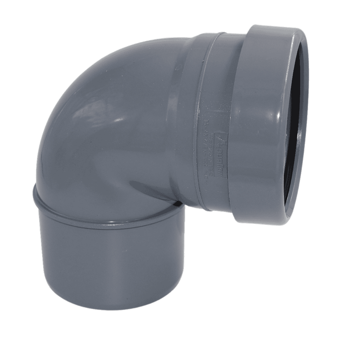Aquaflow 110mm Push Fit Soil Single Socket Bend 90°