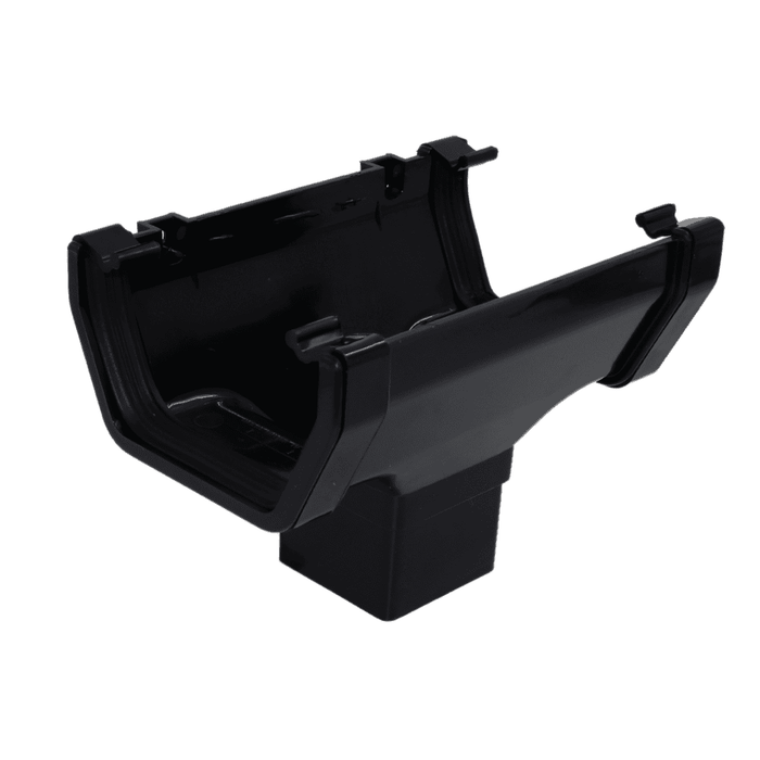 Black Aquaflow 114mm Square Running Outlet Gutter