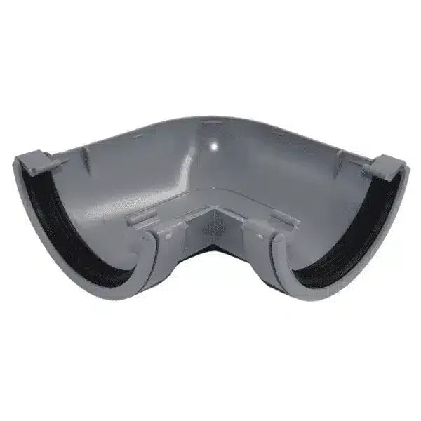 Aquaflow 120mm Half Round Deep Flow Gutter Angle 90° white Grey L