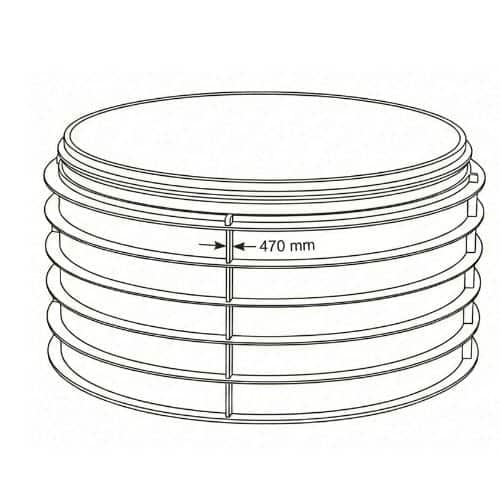 Aquaflow 470mm Inspection Chamber Raising Piece Drawing (2)