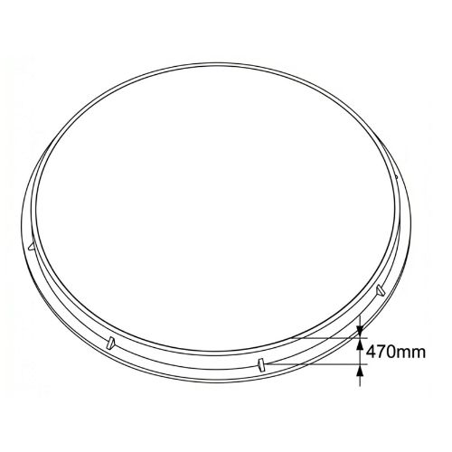 Aquaflow 470mm Round Plastic Manhole Cover & Frame Drawing (2)