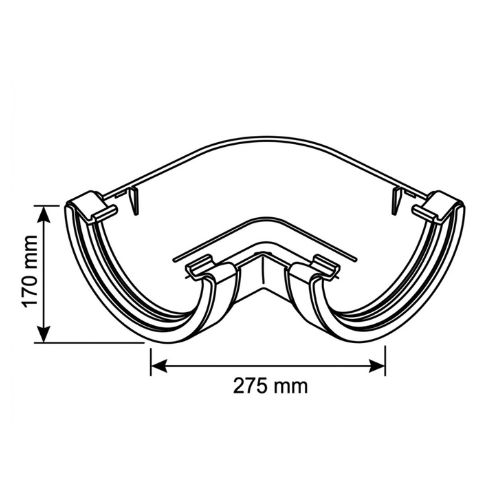 Aquaflow Half Round 170mm Gutter Angle 90°