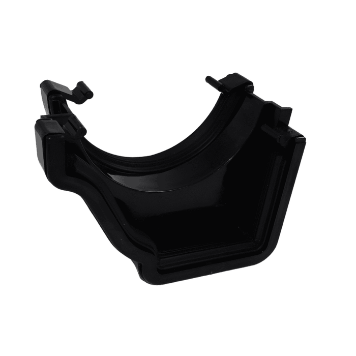black Aquaflow Left Hand Half Round To Ogee Adaptor