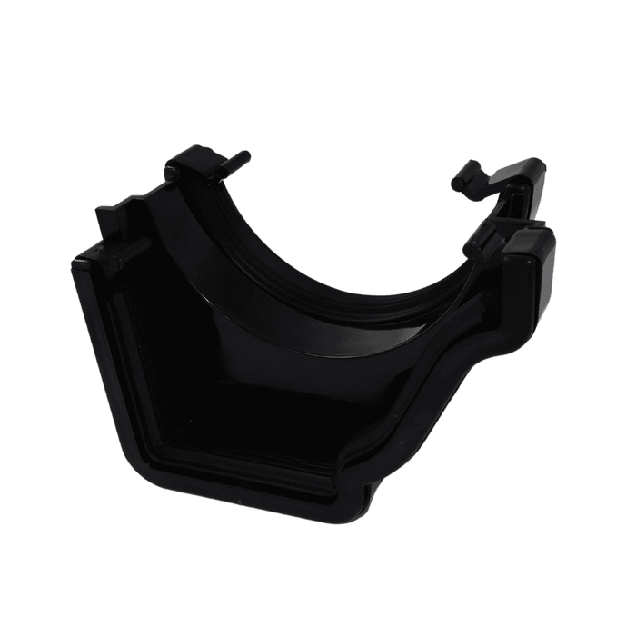 black Aquaflow Right Hand Half Round To Ogee Adaptor