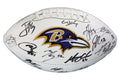 Baltimore Ravens 2015 Team Signed Autographed White Panel Logo Football PAAS Letter COA Flacco