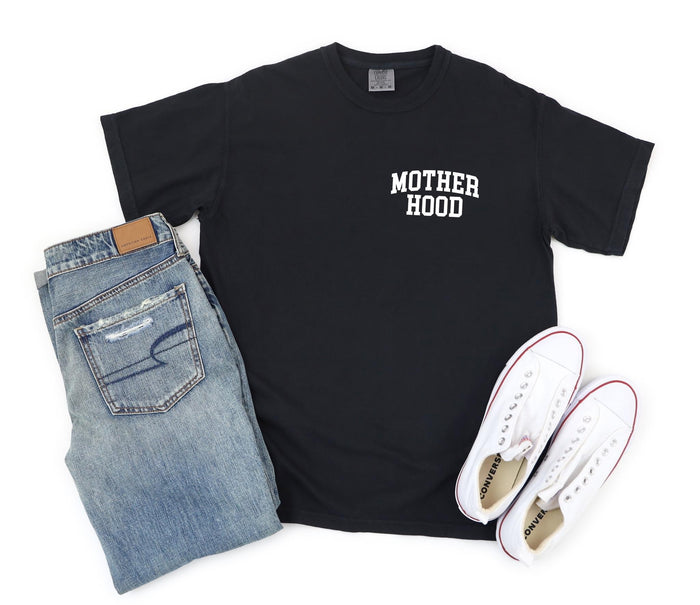 Black {MOTHER HOOD} Black Crew Neck Tee