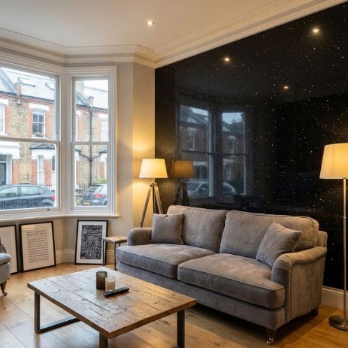Black Rain Sparkle Wall Panel 1000mm x 2.4m x 10mm