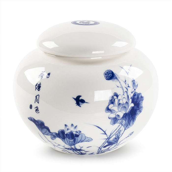 Blue & White Porcelain Tea Caddy