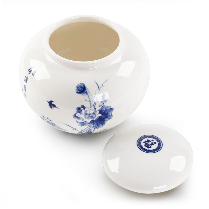Blue & White Porcelain Tea Caddy