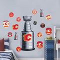 Calgary Flames Repositionable Wall Decal Set - STANLEY CUP