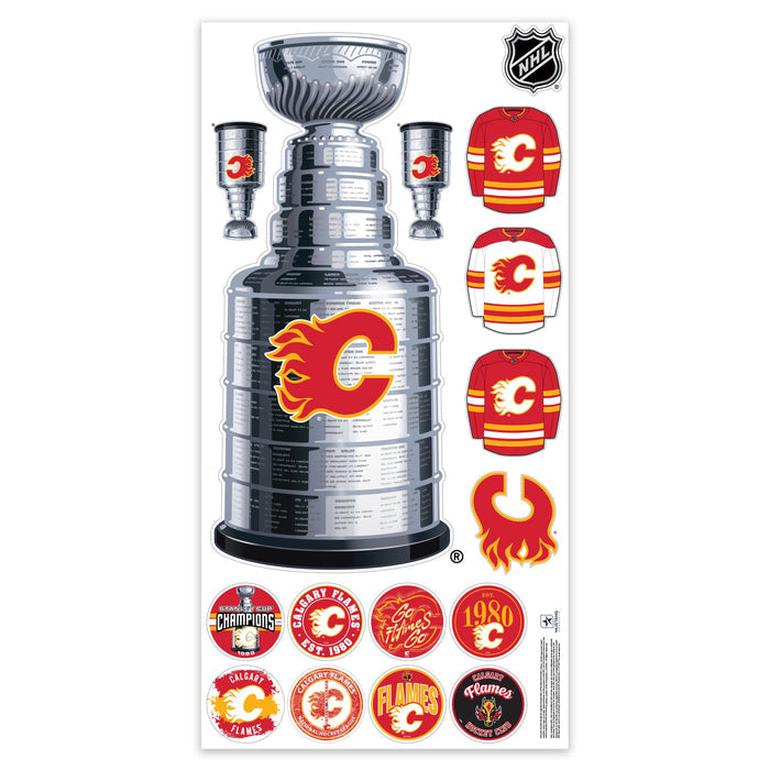 Calgary Flames Repositionable Wall Decal Set - STANLEY CUP