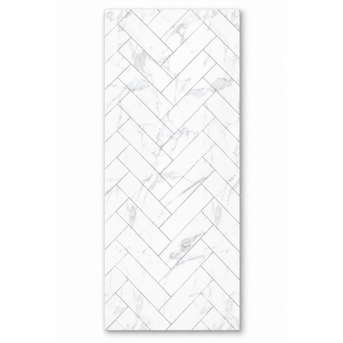 Chevron White Grey Veined Wall Panel | 250mm x 2.6m x 8mm (Pack of 4)