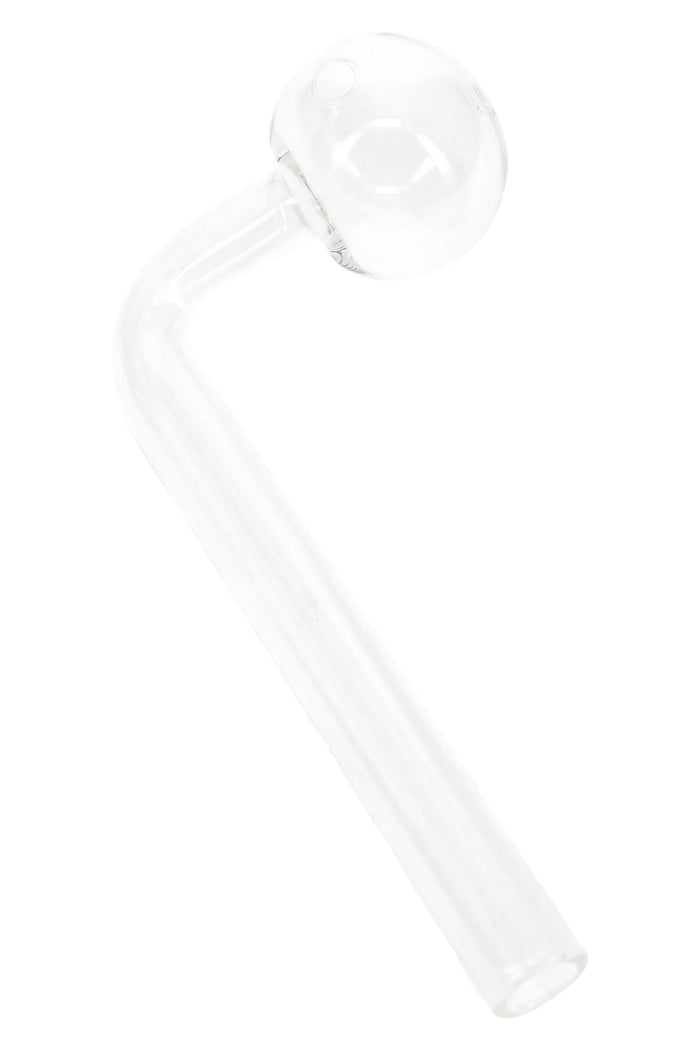 Clear Thick Glass L-Shaped Oil Burner “Right Angle” – 4½″ – US-Made