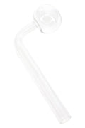 Clear Thick Glass L-Shaped Oil Burner “Right Angle” – 4½″ – US-Made
