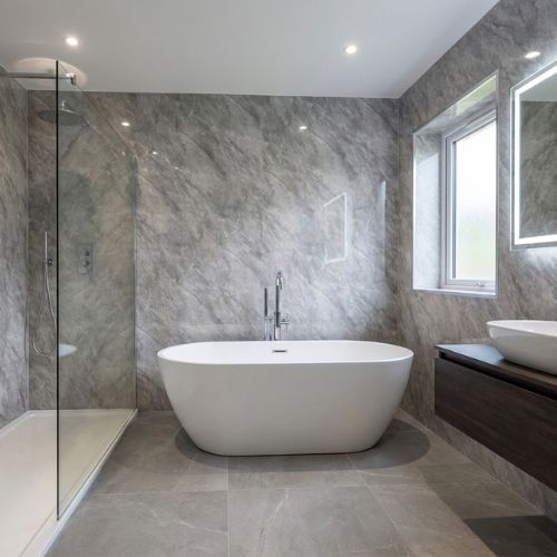 Dark Grey Marble Effect Wall Panel | 250mm x 2.6m x 5mm (Pack of 4)