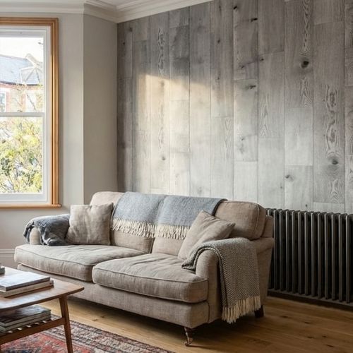 Distressed Oak Light Grey Wood Effect Wall Panel | 250mm x 2.6m x 8mm (Pack of 4)