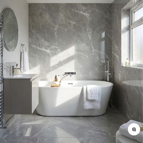 Embedded Dark Grey Marble Wall Panel 250mm x 2.6m x 8mm (Pack of 4)